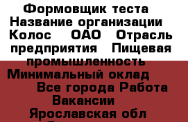 Формовщик теста › Название организации ­ Колос-3, ОАО › Отрасль предприятия ­ Пищевая промышленность › Минимальный оклад ­ 21 000 - Все города Работа » Вакансии   . Ярославская обл.,Ярославль г.